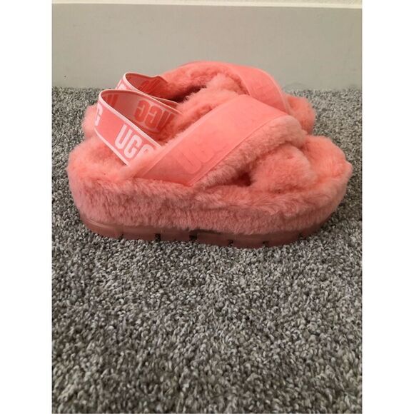 UGG Fuzzita Platform Sandal Pink Women’s Size 6 - Picture 2 of 5